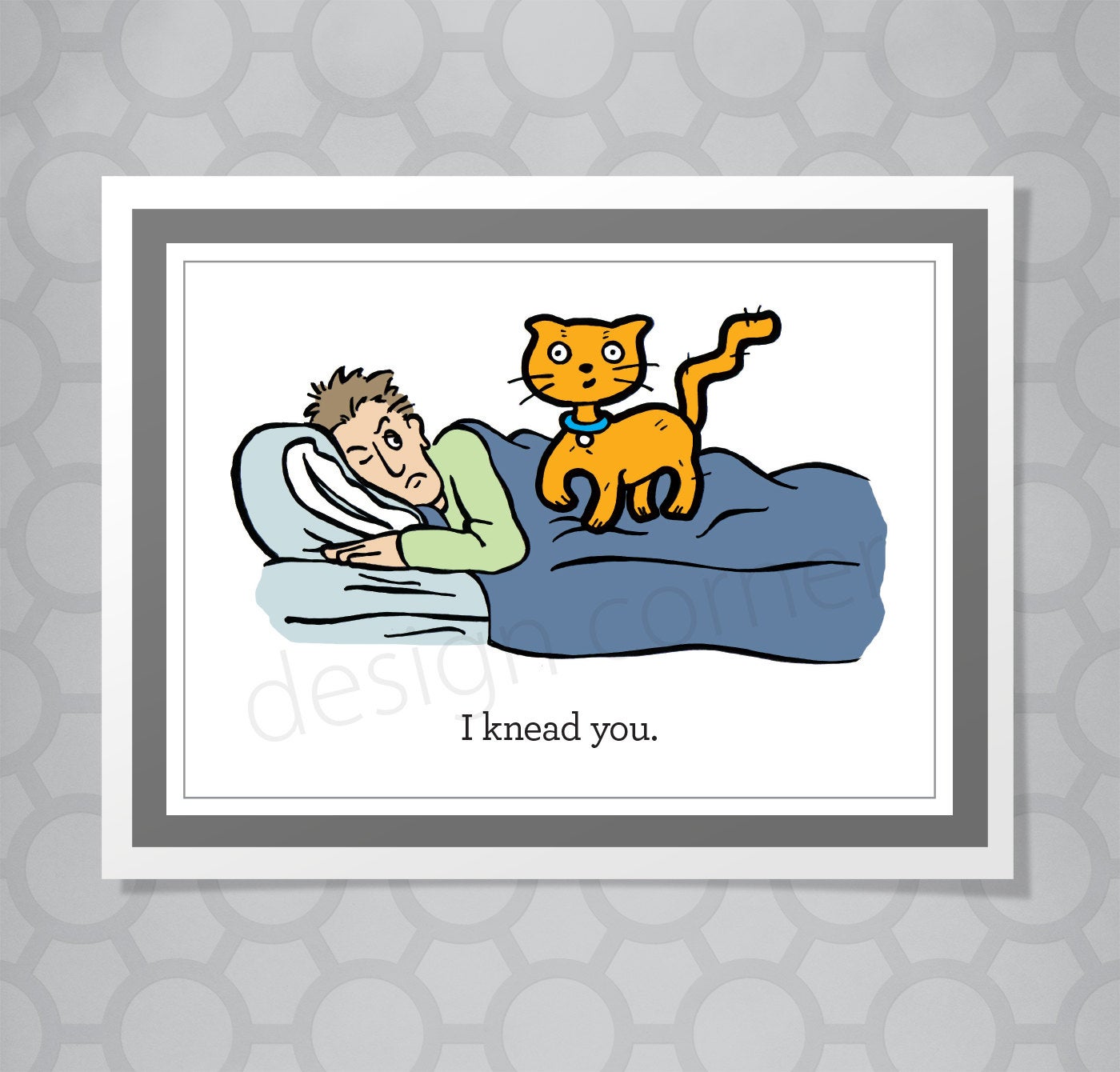 Jasper the Cat I Knead You Funny Illustrated All Occasion Card