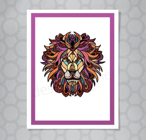 Graphic Lion Card