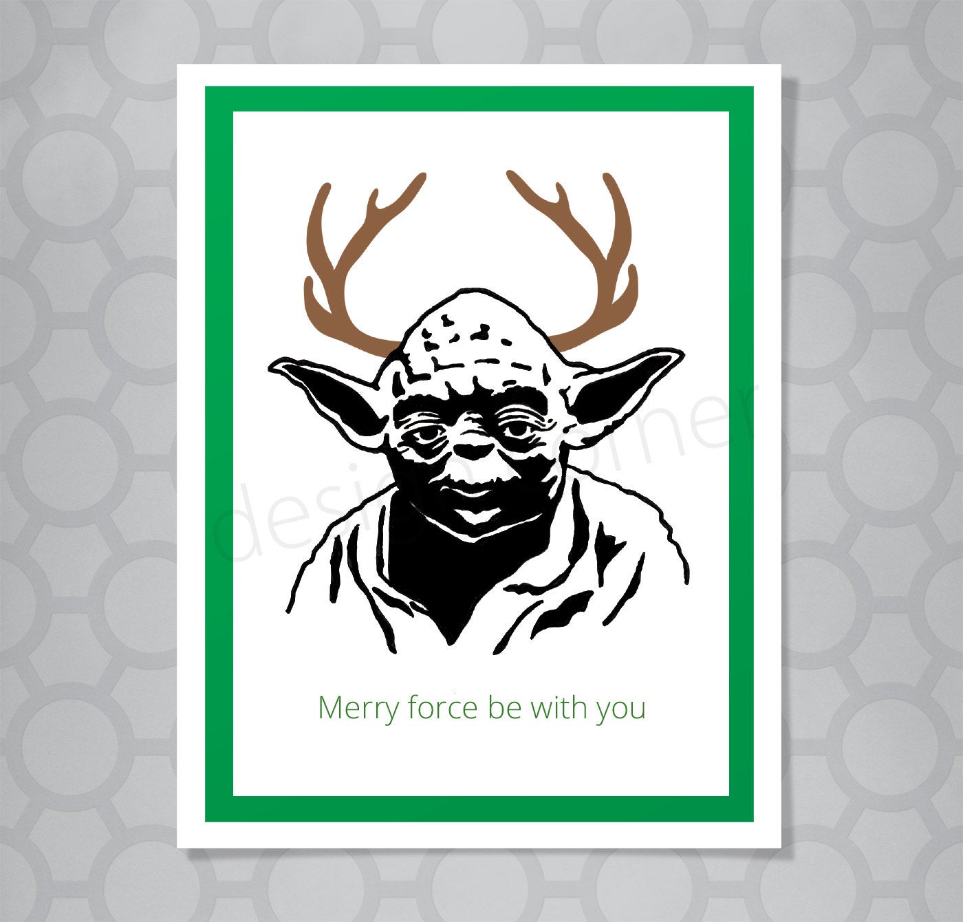 Star Wars Yoda Force Christmas Card