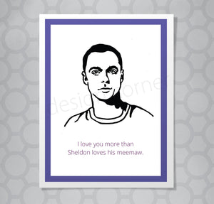 Big Bang Theory Sheldon Meemaw Card