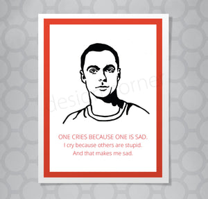 Big Bang Theory Sheldon Cry Card