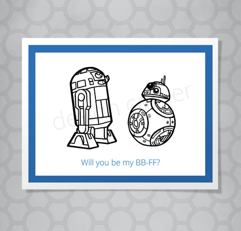 Star Wars R2D2 BB8 Card