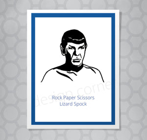 Star Trek Big Bang Theory Spock Rock Paper Scissors Card