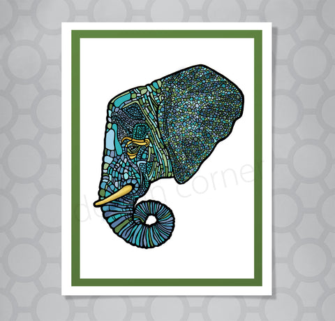 Graphic Elephant Card