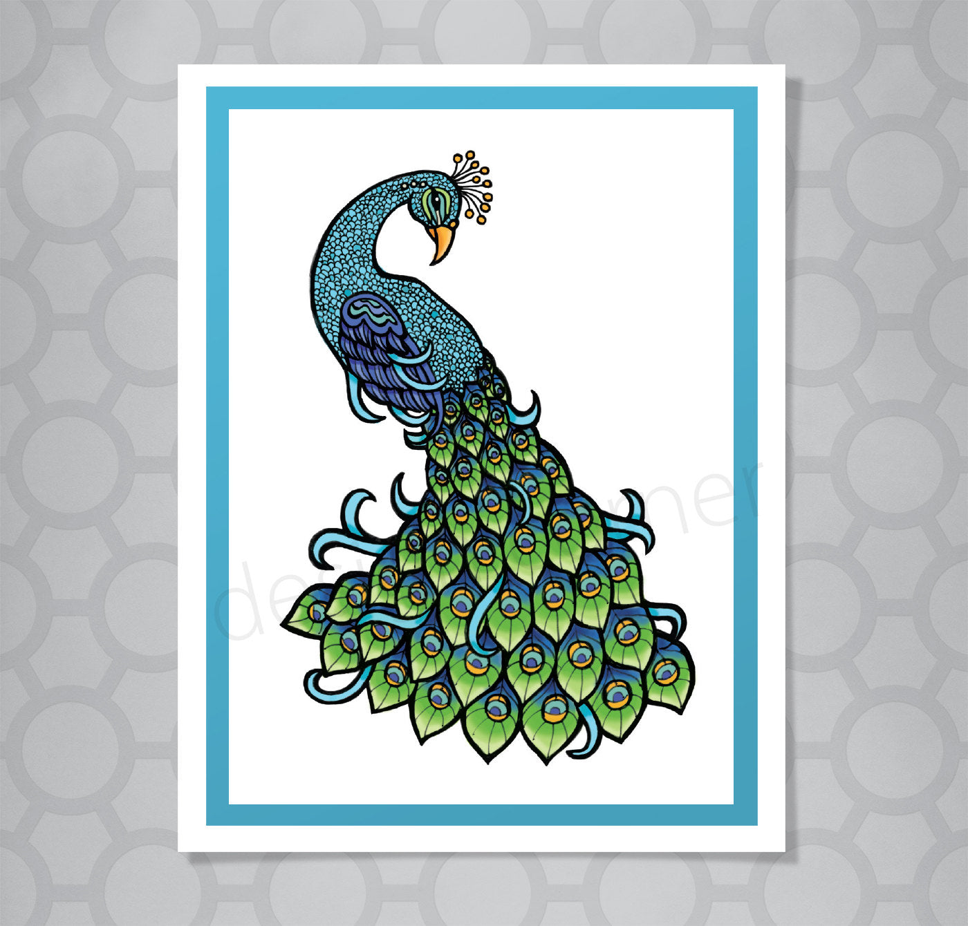 Graphic Peacock Card