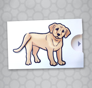 Golden Lab Wagging Tail Pull Tab Card